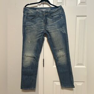 Express Women's Distressed Blue Skinny Jeans